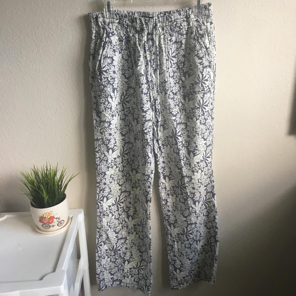 FLORAL LINEN BLEND PANTS #351